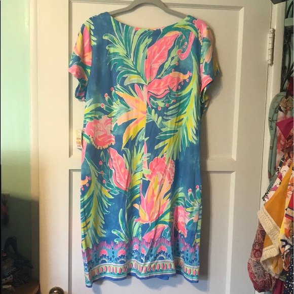 SOLD-Lilly Pulitzer flamingo 🦩 bennet blue dress - Picture 6 of 10